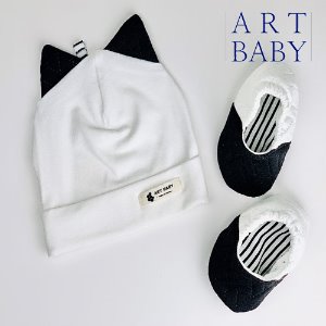 [artbaby] 아트베이비 신생아 모자 덧신 set_고양이